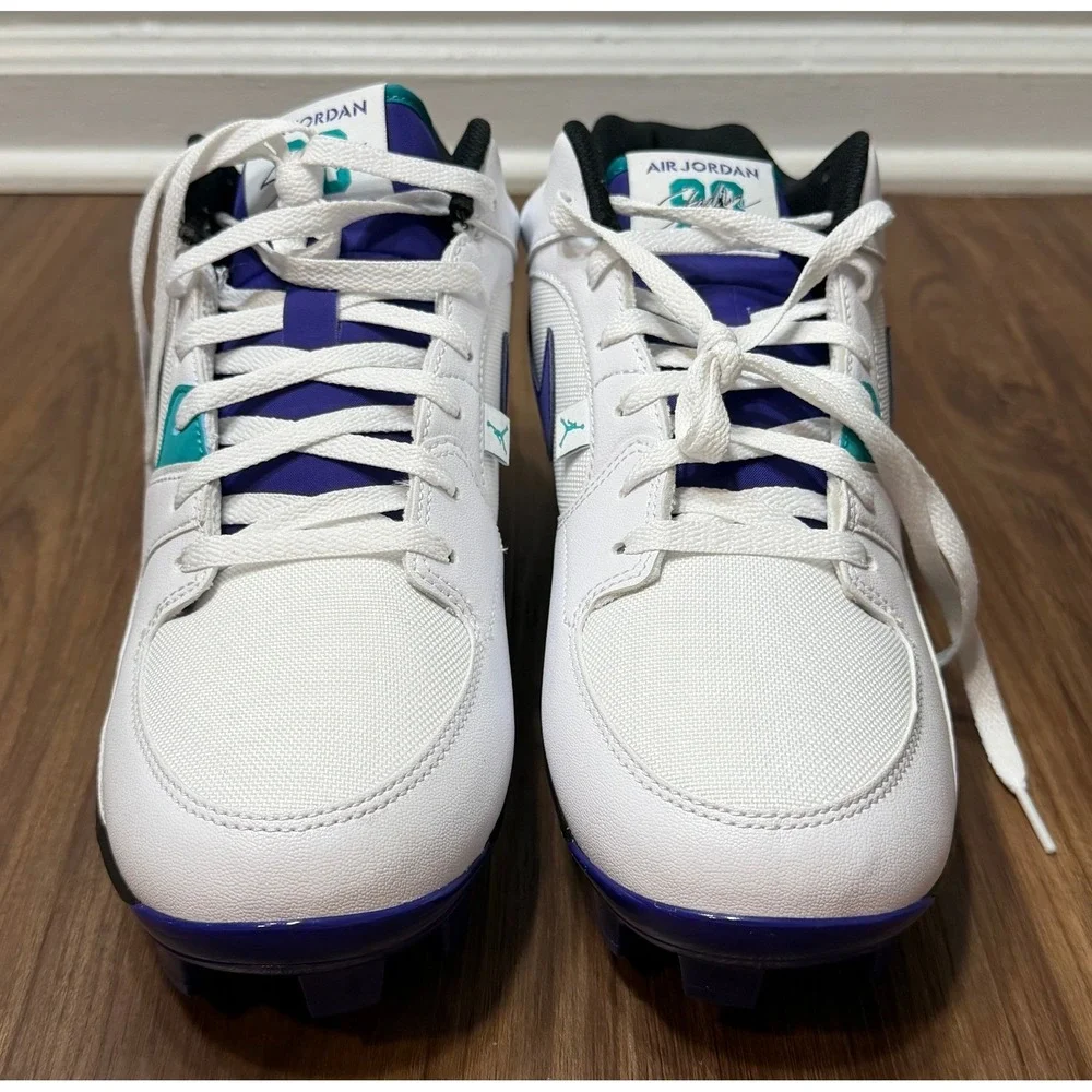 Nike Air Jordan Stadium 90 Baseball Cleats Mens White Grape (HF5711-100) Sz 10.5